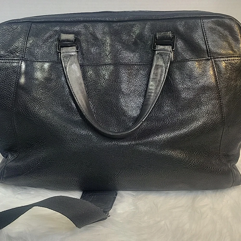 TUMI Beacon Hill Large Leather Laptop Briefcase‎ Black Bag 12.5X16.5 inches